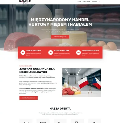 Strona internetowa RAMELO STAV - Hurtownia spożywcza, Ostrawa